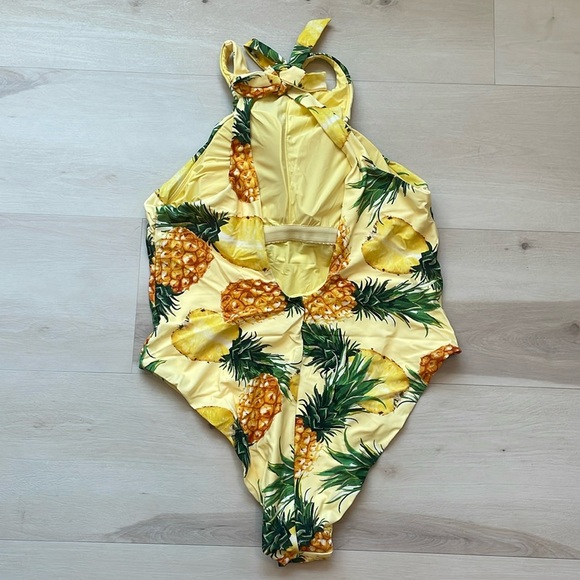 NEW Anthropologie Pineapple High-Neck One-Piece Swimsuit Size 1X - Picture 4 of 9